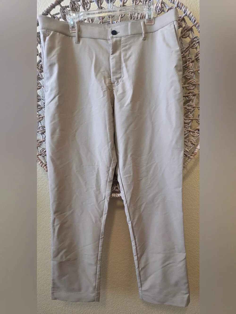 Banana Republic Men’s 36x30 Khaki Performance Pants Stretch Zip Pockets
